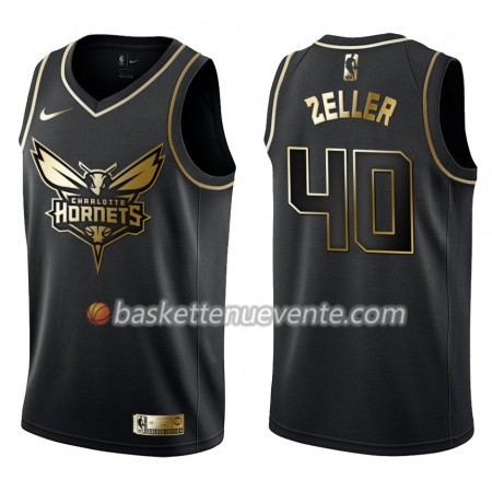 Maillot Basket Charlotte Hornets Cody Zeller 40 Nike Noir Gold Edition Swingman - Homme